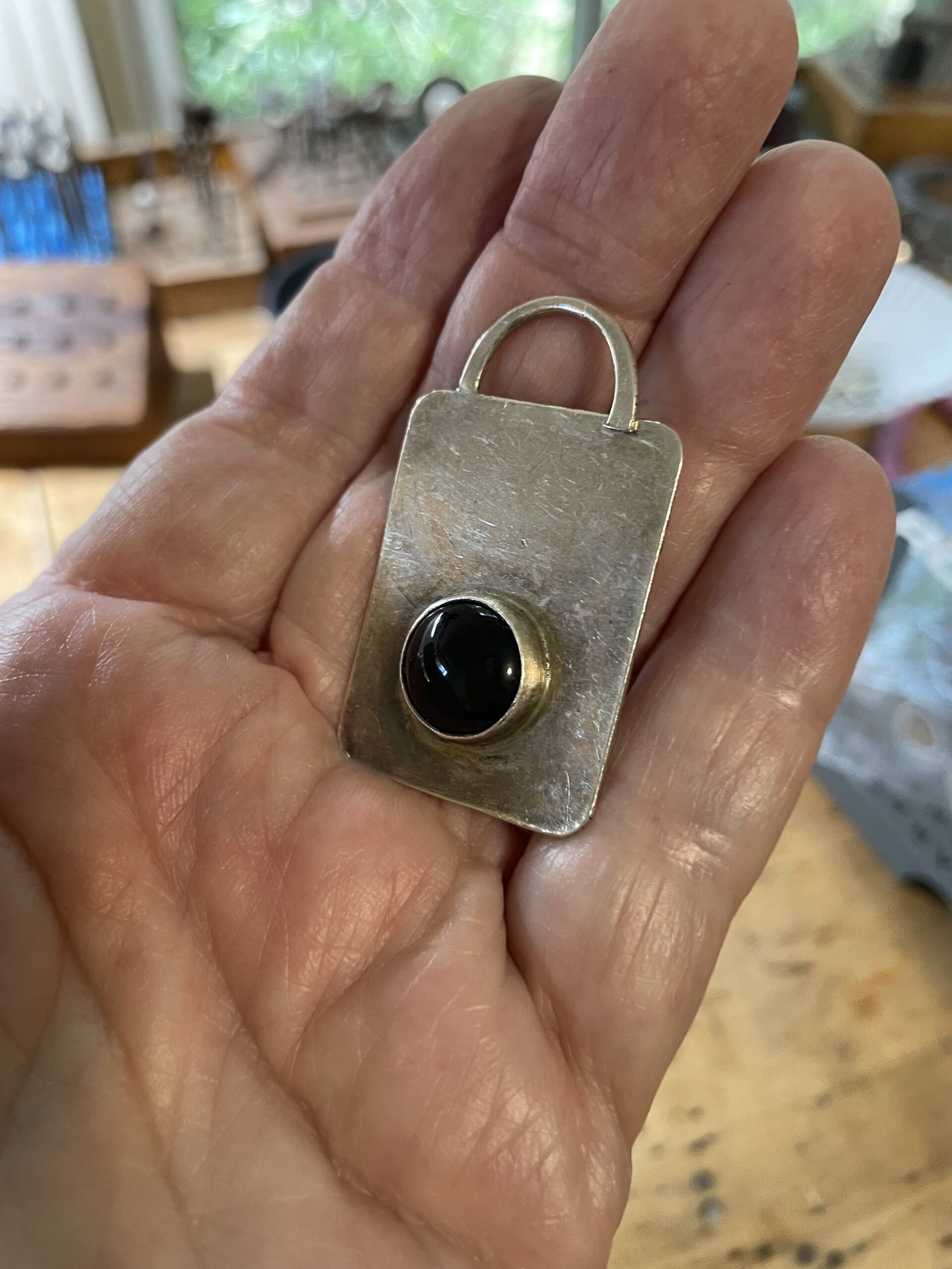 Silver Keychain with Broken Hoop